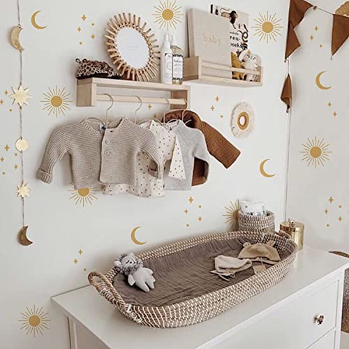 Boho Sun Moon and Stars Wall Stickers Girls Bedroom Removable Wall Decals Nursery Kids Room Decor Vinyl Murals DIY Cute Decorations | The Storepaperoomates Retail Market - Fast Affordable Shopping