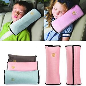 Seatbelt Pillow for Kids, Adjust Shoulder Pads Safety Belt Protector Cushion Plush Soft Headrest Neck Support for Children Baby for Long -Distance Driving Travel