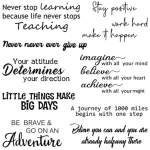 10 Pcs Inspirational Wall Decal Stickers Motivational Quote Stickers Peel and Stick Vinyl Wall Decor Removable Positive Wall Stickers Quotes Saying Wall Art for Home Office School Classroom Teen Dorm