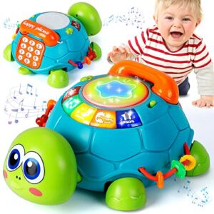 MAGIBX Baby Toys 6 to 12 Months Boy Girl Gifts, Infant Light Up Musical Turtle Crawling Toys for Babies 6-12-18 Months, Learning Educational Toys for Toddler Age 1-2 First Christmas Birthday Gifts