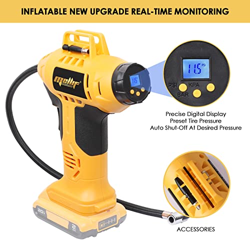 Tire Inflator Air Compressor, for Dewalt 20V Max Battery 160PSI Cordless Portable Electric Air Pump with Digital Pressure Gauge for Car, Bike, Sport Ball, Pool Toy, X-MAS Gift (TOOL BARE, NO BATTERY!) | The Storepaperoomates Retail Market - Fast Affordable Shopping