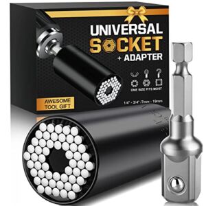 Stocking Stuffers Christmas Gifts for Men – Universal Super Socket, Cool Gadgets Tools Birthday Gifts for Dad Husband Handyman, Socket Set with Multifunction Adapter to Unscrew Any Bolt(7-19mm)