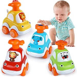 Cars Toys for 1 Year Old Boy Gifts Press and Go Cartoon Toys Cars for Toddlers 1-3 Baby Toys 12-18 Months Toddler Toys Age 1-2 One Year Old Boy Toys 1st Birthday Gifts for 1 2 3 Year Old Boys Girls