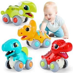 Car Toys for 1 Year Old Boy Friction Powered Dinosaur Cars Toddler Toys Age 1-2 Inertia Cars Baby Toys 12-18 Months First Birthday Gifts for 1 2 3 Year Old Boys Girls