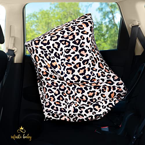 infinite baby Car Seat Covers for Babies – Multifunctional Stretchy Infant Carseat Canopy, Nursing Cover for Moms, 360-Degree Privacy, Breathable Nursing Covers for Breastfeeding (Leopard) | The Storepaperoomates Retail Market - Fast Affordable Shopping