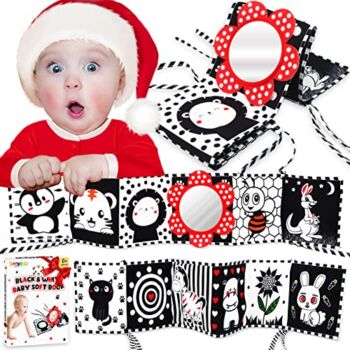 Black White Baby Soft Book – High Contrast Sensory Cloth Book Toy Infant Tummy Time Mirror Toys Folding Crinkle Book Baby Toy Newborn Toy for 0-12 Months Boys Girls Easter Christmas Birthday Baby Gift | The Storepaperoomates Retail Market - Fast Affordable Shopping