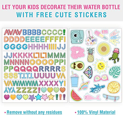 CHILLOUT LIFE 17 oz Insulated Kids Water Bottle with Leakproof Spout Lid + Cute Waterproof Stickers – Perfect for Personalizing Your Kids Metal Water Bottle – Purple Sparkle | The Storepaperoomates Retail Market - Fast Affordable Shopping