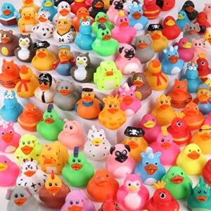 50 Pack Rubber Ducks in Bulk,Rubber Duckies Squeezable Bath Toy 2.2Inch Assorted Rubber Ducky,Cute Mini Child Shower Rubber Duck Accessories,Bulk Floater Duck,Christmas Party Favor Gifts for Kid