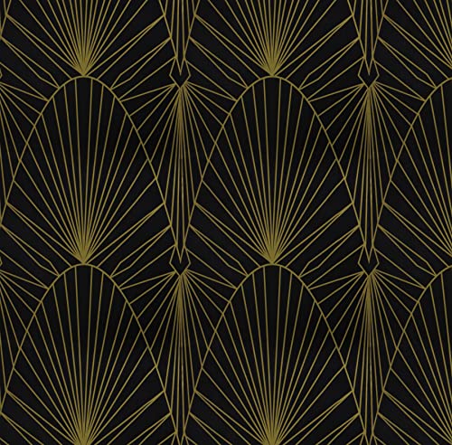 Black and Gold Wallpaper Peel and Stick Wallpaper Black and Gold Stripe Removable Wallpaper Black Contact Paper Geometric Paper Self Adhesive Wallpaper Decorative for Wall Cabinet 17.3”x118.7” | The Storepaperoomates Retail Market - Fast Affordable Shopping