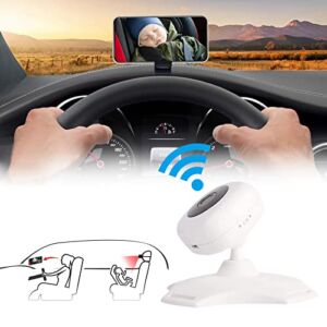 Baby Car Mirror, WIFI Wireless Baby Car Camera, Baby mirror for car, HD 1280P Camera Rear Facing Car Seat Mirrors, Safety Car Seat Mirror for Rear Facing Toddler Infant Child with Night Vision – White