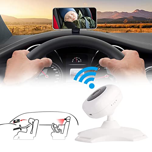 Baby Car Mirror, WIFI Wireless Baby Car Camera, Baby mirror for car, HD 1280P Camera Rear Facing Car Seat Mirrors, Safety Car Seat Mirror for Rear Facing Toddler Infant Child with Night Vision – White | The Storepaperoomates Retail Market - Fast Affordable Shopping