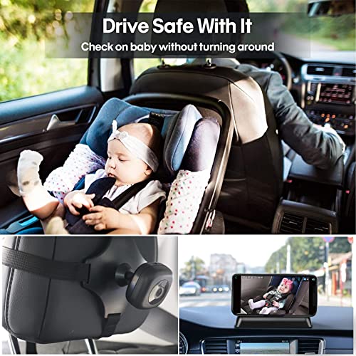 Baby Car Mirror, WIFI Wireless Baby Car Camera, Baby mirror for car, HD 1280P Camera Rear Facing Car Seat Mirrors, Safety Car Seat Mirror for Rear Facing Toddler Infant Child with Night Vision – White | The Storepaperoomates Retail Market - Fast Affordable Shopping
