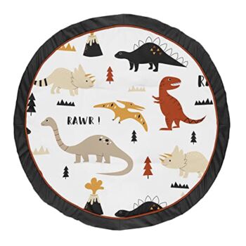 Sweet Jojo Designs Mod Dino Boy or Girl Baby Playmat Tummy Time Infant Play Mat – Orange, Tan, Rust, Taupe, Mustard Yellow, Beige, Brown and Black Modern Dinosaur Boho Dinosaurs Gender Neutral | The Storepaperoomates Retail Market - Fast Affordable Shopping