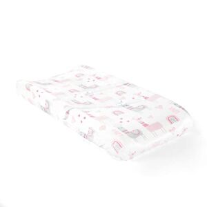 Lush Decor Llama Love Soft & Plush Changing Pad Cover, 32″ x 16″, Pink