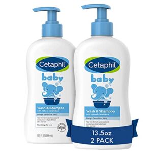 Baby Wash & Shampoo by CETAPHIL, 13.5oz Pack of 2, Hypoallergenic, Gentle Enough for Everyday Use, Soap Free