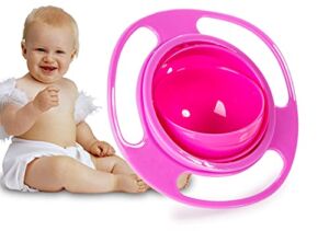 360 Spill Resistant Gyro Bowl with Lid（Pink）