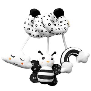 Spiral Toys for pram,Spiral Activity Hanging Toys Car Seat Toys Baby Spiral Toy,with Ringing Bell Soft Cuddly Toy,Suitable for All Babies