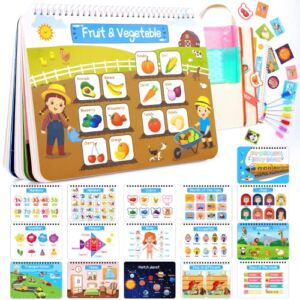 Montessori Busy Book Toddler Toys – Autism Sensory Toys,Newest 21 Themes Preschool Learning Activities Book,Early Educational Quiet Binder Books for Girls Boys Toddlers