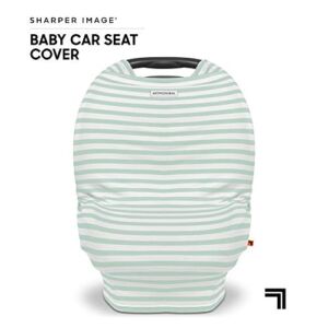 Sharper Image Baby Car Seat Cover, Mint – Multi-Function Carseat Cover for Baby with Odor Control, Versatile Baby Carrier, Stroller, High Chair, Shopping Cart, Lounger Canopy Cover, Newborn Essentials
