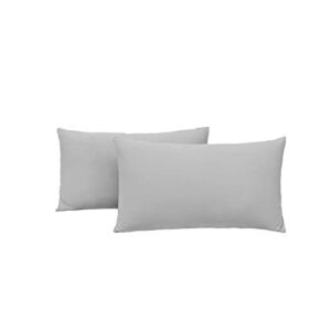 Jersey Knit Small Pillow Cases 2 Pack – Fit for 12×16, 13×18 or 14×20 Sized Travel/Toddler Pillows, Ultra Soft Mini Envelope Microfiber Pillowcases Set of 2, Light Gray