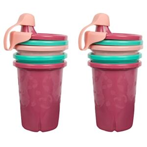 The First Years GreenGrown Reusable Spill-Proof Sippy Cups, Toddler Sippy Cup, 6 Pack, Pink/Teal,6 Count (Pack of 1)