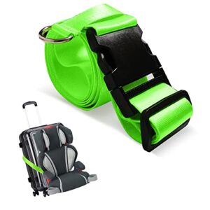 Car Seat Travel Belt for Airplane, Baby Travel Essential for Airport, Toddler Carseat Luggage Strap for Stroller, Cart. Booster Carrier for Flight. Gate Check Accessories Infant Must Haves for Flying