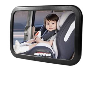 Baby Car Mirror for Car Seat Rear Facing,Large Safety Car Seat Mirror for Rear Facing Infant Child with Wide Crystal Clear View – Shatterproof 360° Adjustable Baby Mirror for Back Seat Rear Facing