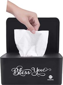 Moorfowl Bless You Baby Wipes Dispenser for Bathroom, Upgrade Size(8.2L x 4.9W x 3.9H inches),Baby Wipe Container Case Tissue Holder Sleek Wipe Box Dispenser with Lid for Home Office Car (Bless You)