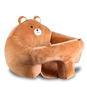 AIPINQI Baby Support Seat, Plush Cute Soft Animals Shaped Learning Sitting Chair On Floor Suitable for Play Infants Tummy Time Bear