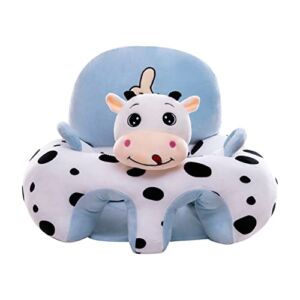 1 Pcs Cute Baby Sofa Cover,Baby Sitting Chair Cover,Soft Animal Shaped Baby Sofa Cover Baby Learning Seat Plush Shell Without Filler Infant Support Seat for Infants(No Filling) (Cows)
