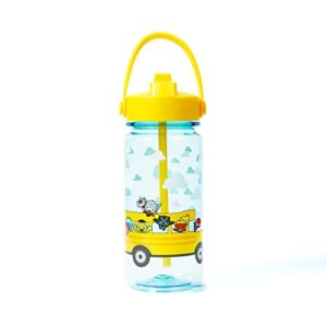 Yoobi x Marvel Avengers School Bus Water Bottle – 20 oz/ 600ml Water Bottle w/ Spill-Proof Lid Straw – Dishwasher Safe Adult, Kids Water Bottle – BPA & PVC-Free Leak Proof Water Bottles (Avenger Bus)