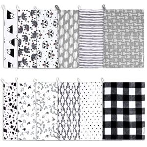 Benoxine Burp Cloths 12 Pack 100% Organic Cotton Extra Absorbent and Soft Double Layer Large Unisex Burping Cloths Set,Spit Up Burp Rags for Baby Boys and Girls