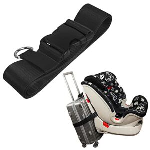 Adjustable Car Seat Travel Belt to Suitcase CPC Certificate CPSIA Test Car Seat Luggage Strap Convert Kid Car Seat and Carry-on Luggage to Airport Car Seat Stroller Carrie Carseat Strap for Luggage