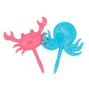 BapronBaby Sea Life Foodie Picks (2 Pack – Crab & Octopus) – Toddlers + Preschoolers Utensils – BPA Free – Dishwasher Safe – 18 Months+