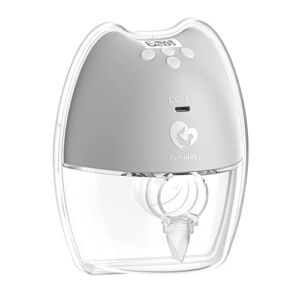 Bellababy Wearable Breast Pump Hands Free,Low Noise and Pain Free,Long-Lasting Battery,4 Modes&9 Levels of Suction,Fewer Parts Needed to Clean.(Gray-24mm Flanges)