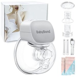 Electric Breast Pump, BabyBond Upgraded Wearable Breast Pump, 2 Modes & 5 Levels, Hands Free Breast Pump with Quiet, Leak Proof, Strong Suction Pain Free and Memory Function (Includes 21&24 mm Flange)