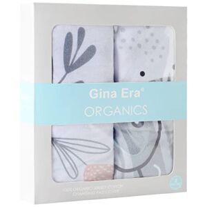 Gina Era Changing Pad Cover, 100% Jersey Knit Organic Cotton Changing Pad Covers, Super Soft and Comfortable, 2 Pack, Diaper Changing Pad Cover for Baby Girl and Boy (Grey)