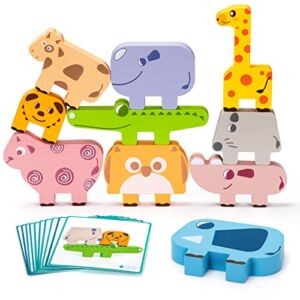 Montessori Toys for 1 2 3 4 Year Old Year, Wooden Blocks Sorting & Stacking Toys Gifts for 2-4 Year Old Girl Boy Toddlers, Kids Preschool Educational Toys Fine Motor Skills Learning Games