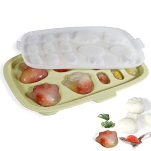 Baby Food Freezer Tray, Peunitory Baby Food Storage Containers Silicone Ice Cube Trays with Lid Freezer Safe Breastmilk Popsicle Molds for Teething DIY Homemade Baby Food, Vegetable & Fruit Purees
