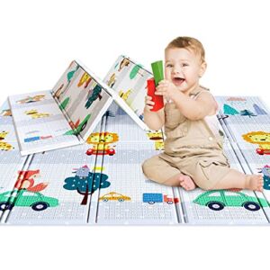 Baby Play Mat,Foldable Floor Mats for Kids,Large Waterproof Activity Crawling Playmats,Multifunctional Mat for Indoor Outdoor Use,79 * 71 * 0.6 Inches (Wonderful Journey)
