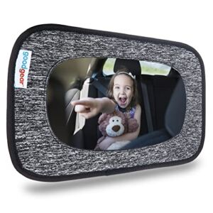 Good Gear Baby Car Mirror for Back Seat Rear Facing Carseat, Shatterproof Backseat View, Infant Safety Travel Essential, Black