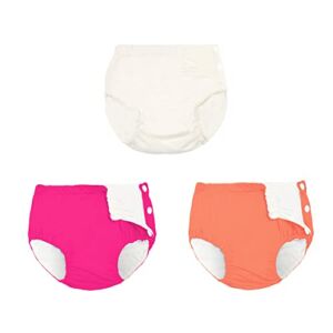 Uttpll Reusable Swim Diapers Washable Baby Adjustable Snap Swim Diapers Washable Pool Swim Diaper Unisex Infant Toddler Swimming Diapers White&Rose&Orange 12-18 Months