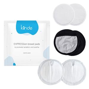 Kiinde Expressions Breast Pads Starter Pack | Disposable Nursing Pads and Reusable Nursing Pads with Heating Pads for Postpartum Nipple Relief and Overnight Protection for Mom