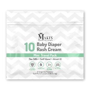 10 x Travel Size Diaper Rash Cream | Individually Wrapped Packets | Travel Size Diaper Cream and Ointment for Treatment & Prevention of Diaper Rash | Safe for Baby’s Sensitive & Delicate Skin (Green)
