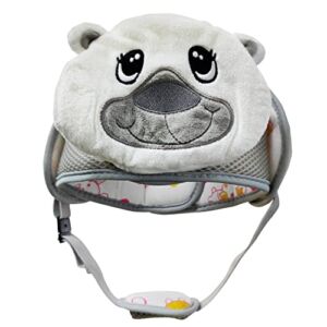 Entyle Baby Safety Helmet, Infant Toddler Adjustable Protective Hat, Head Protector for Crawling Walking, Soft Headguard Infant Head Cushion for Learning to Climb and Walk (White Bear)