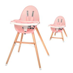 WINNPRIME Baby High Chair, Infants Wooden Dining Chair for Baby/Infants/Toddlers, Baby Grows up Chair with Removable Tray and Adjustable Legs, Pink