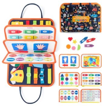 Freebear Busy Board, Toddler Travel Toys, Quiet Book, Sensory Toys for Toddlers 2 3 4, Montessori Toys for Toddler Activities Board, Educational Toys for 2 Year Old Girls Boys Gift，Dark Blue | The Storepaperoomates Retail Market - Fast Affordable Shopping