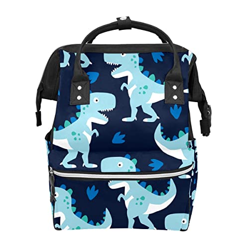 FCZ Backpack Diaper Bag Durable Shoulder Bag Mom Dad Diaper Backpack Lightweight Large Capacity Travel Daypack-Blue Dinosaur | The Storepaperoomates Retail Market - Fast Affordable Shopping
