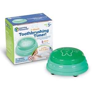 Learning Resources 2-Minute Toothbrushing Timer, Kids Dental Health, Toddler Toothbrush, Toddler Timer Bathroom, Timer for Kids, 1 Piece, Age 3+