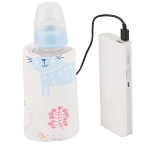 Bottle Warmer Bag, Bottle Warmer Case Milk Warmer, Portable Cooler Bag with USB Charging Port for Baby Care(Cat)